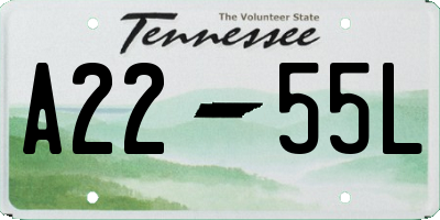 TN license plate A2255L
