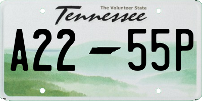 TN license plate A2255P
