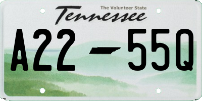 TN license plate A2255Q