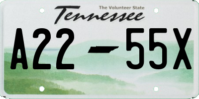 TN license plate A2255X