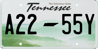 TN license plate A2255Y