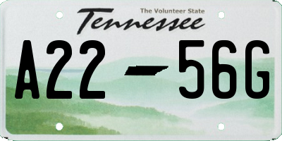 TN license plate A2256G