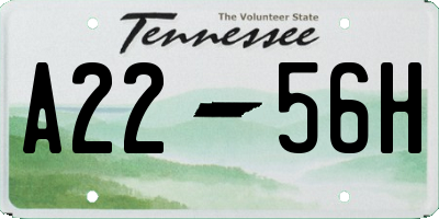 TN license plate A2256H