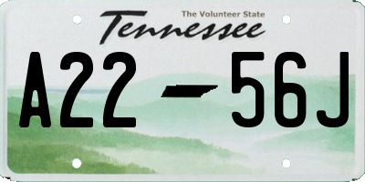TN license plate A2256J