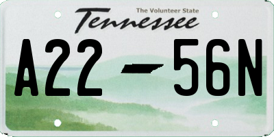 TN license plate A2256N