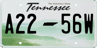 TN license plate A2256W