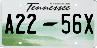 TN license plate A2256X