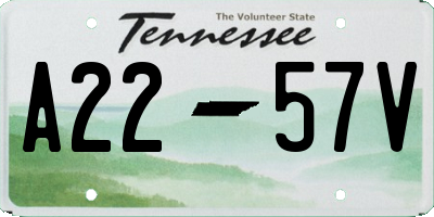 TN license plate A2257V