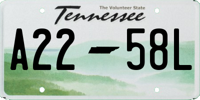 TN license plate A2258L