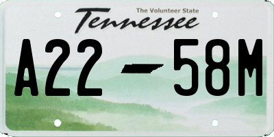 TN license plate A2258M