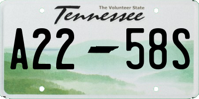 TN license plate A2258S