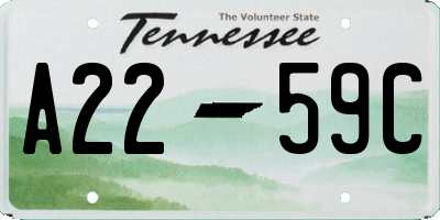 TN license plate A2259C