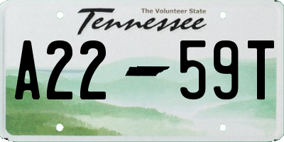 TN license plate A2259T