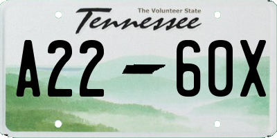 TN license plate A2260X