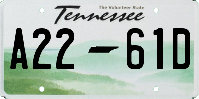 TN license plate A2261D