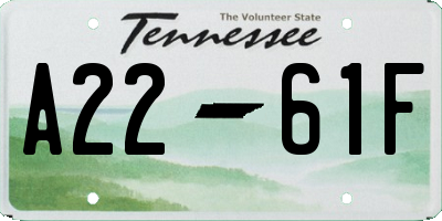 TN license plate A2261F
