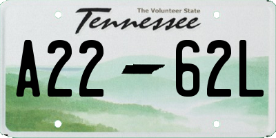 TN license plate A2262L