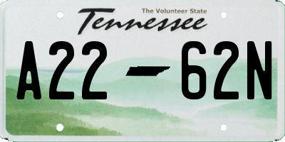 TN license plate A2262N