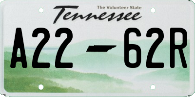 TN license plate A2262R