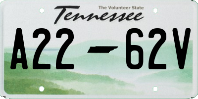 TN license plate A2262V