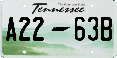 TN license plate A2263B