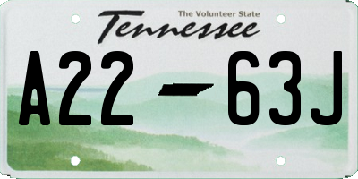 TN license plate A2263J