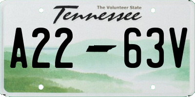TN license plate A2263V