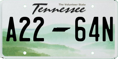 TN license plate A2264N