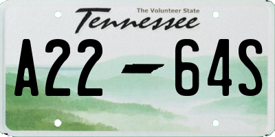 TN license plate A2264S