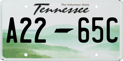 TN license plate A2265C