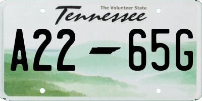 TN license plate A2265G