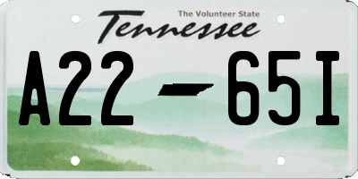 TN license plate A2265I