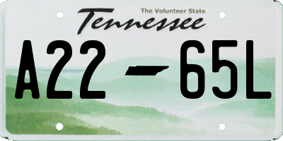 TN license plate A2265L