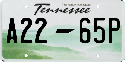TN license plate A2265P