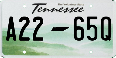 TN license plate A2265Q