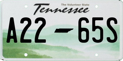 TN license plate A2265S