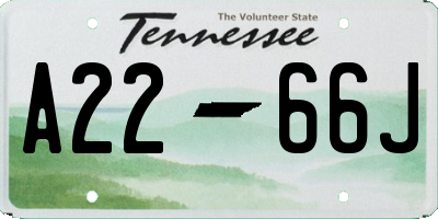TN license plate A2266J