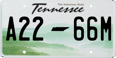TN license plate A2266M