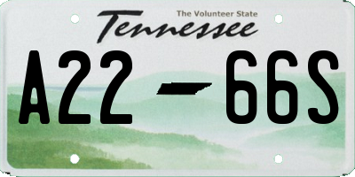 TN license plate A2266S