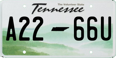 TN license plate A2266U