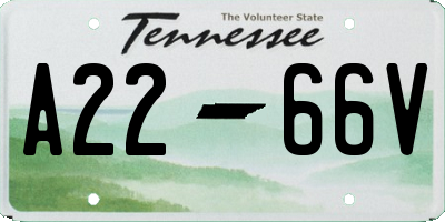 TN license plate A2266V