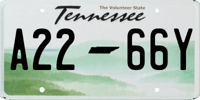 TN license plate A2266Y