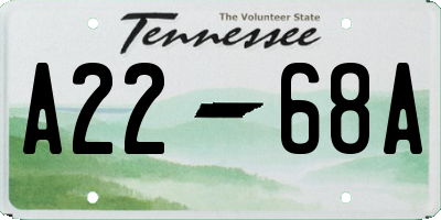 TN license plate A2268A