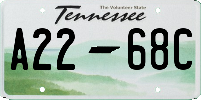 TN license plate A2268C