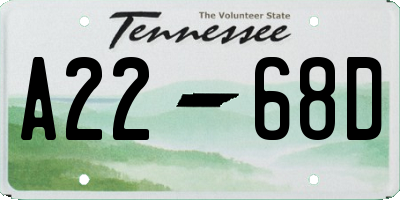 TN license plate A2268D