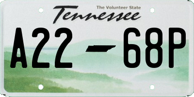 TN license plate A2268P