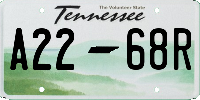 TN license plate A2268R