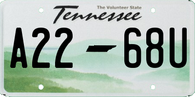 TN license plate A2268U