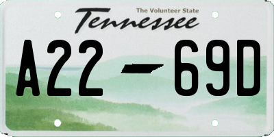 TN license plate A2269D