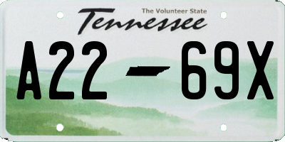 TN license plate A2269X
